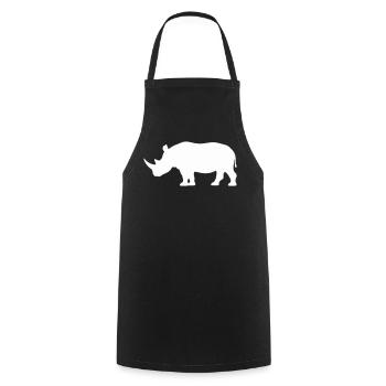Rhino Silhouette Minimalist - Cooking Apron - black - Front - AI Model Male 185 dark (185cm)