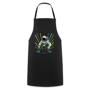 Astronaut DJ Laser - Cooking Apron - black - Front - AI Model Male 185 dark (185cm)