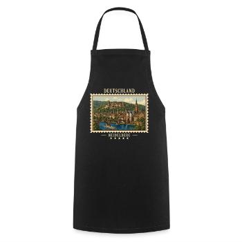 Deutschland Heidelberg Vintage Reisemarke - Kochschürze - Schwarz - Vorne - AI Model Male 185 dark (185cm)