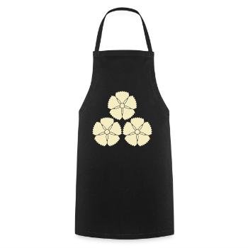 Oriental Vintage Akizuki Clan Japanese Kamon Crest - Cooking Apron - black - Front - AI Model Male 185 dark (185cm)