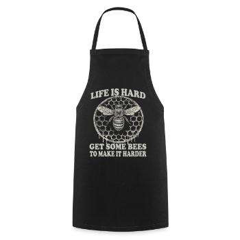 Beekeeping Supplies Beekeeper Accessories Bees Honeycomb Pattern - Cooking Apron - black - Front - AI Model Male 185 dark (185cm)