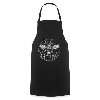 Beekeeper Suit Beekeeping Supplies Honeycomb Round Motif - Cooking Apron - black - Front - AI Model Male 185 dark (185cm)