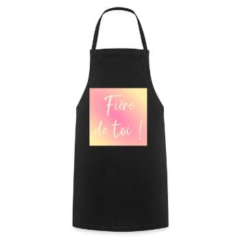 Fière de toi - Tablier de cuisine - noir - Devant - AI Model Male 185 dark (185cm)