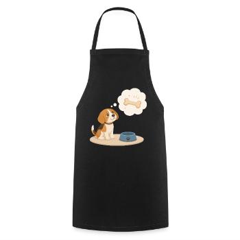 Beagle dreams of a bone - Cooking Apron - black - Front - AI Model Male 185 dark (185cm)