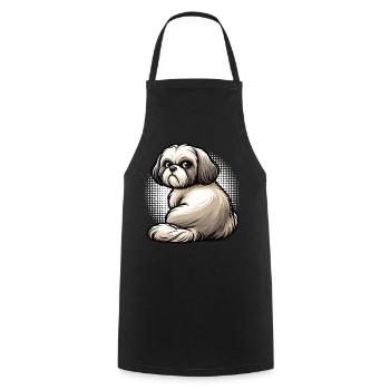 Shih tzu Shih tzu Shih tzu Shih tzu propriétaire de Shih tzu fan - Tablier de cuisine - noir - Devant - AI Model Male 185 dark (185cm)