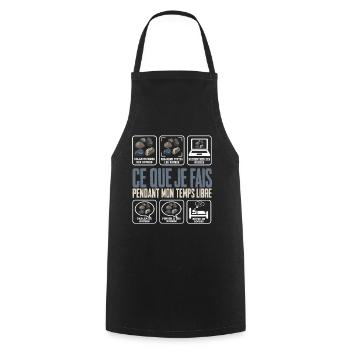Géologue Cadeau humour personnalisé - Tablier de cuisine - noir - Devant - AI Model Male 185 dark (185cm)