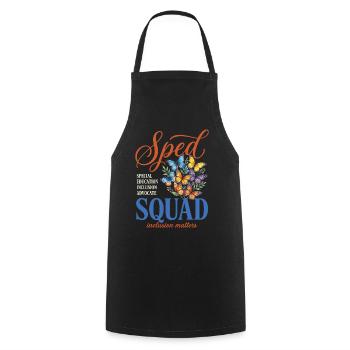 Sped Squad Butterfly Special Education Teacher - Cooking Apron - black - Front - AI Model Male 185 dark (185cm)