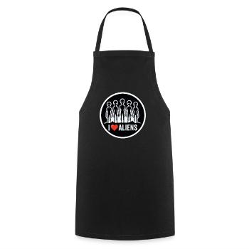 I Love Aliens Extraterrestrial UFO Fan - Cooking Apron - black - Front - AI Model Male 185 dark (185cm)