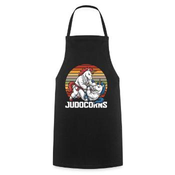 Judocorns Unicorn Judo Martial Arts Retro - Cooking Apron - black - Front - AI Model Male 185 dark (185cm)