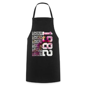 LIMITED EDITION 1982 - 44 YEARS - 44TH BIRTHDAY - Cooking Apron - black - Front - AI Model Male 185 dark (185cm)
