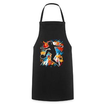 Women's Football - Cooking Apron - black - Front - AI Model Male 185 dark (185cm)
