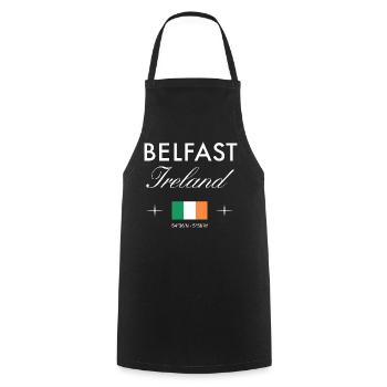 Belfast Northern Ireland Coordinates Travel Souvenir - Cooking Apron - black - Front - AI Model Male 185 dark (185cm)
