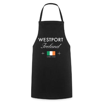 Westport Ireland Coordinates Travel Souvenir - Cooking Apron - black - Front - AI Model Male 185 dark (185cm)