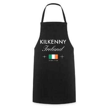 Coordonnées de Kilkenny, Irlande Souvenir de voyage - Tablier de cuisine - noir - Devant - AI Model Male 185 dark (185cm)