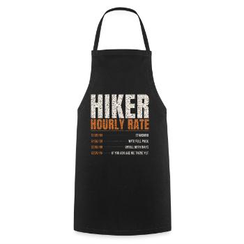 Hiker Hourly Rate Funny - Cooking Apron - black - Front - AI Model Male 185 dark (185cm)