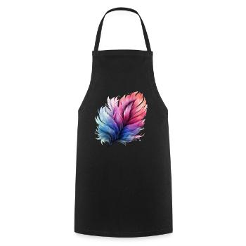 Prismatic Feather Gradient - Cooking Apron - black - Front - AI Model Male 185 dark (185cm)