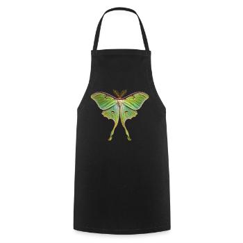 Luna Moth Actias luna - Tablier de cuisine - noir - Devant - AI Model Male 185 dark (185cm)