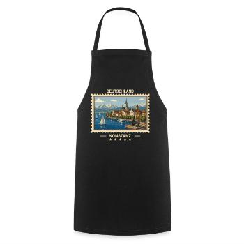 Deutschland Konstanz Vintage Reisemarke - Kochschürze - Schwarz - Vorne - AI Model Male 185 dark (185cm)