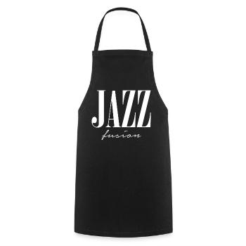 Logo typographique Jazz Fusion - Tablier de cuisine - noir - Devant - AI Model Male 185 dark (185cm)