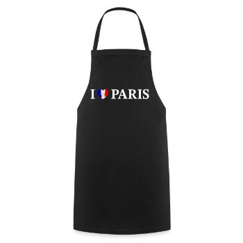 J’adore Paris, France - Tablier de cuisine - noir - Devant - AI Model Male 185 dark (185cm)