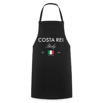 Costa Rei Sardinien Koordinaten Reise Souvenir - Kochschürze - Schwarz - Vorne - AI Model Male 185 dark (185cm)