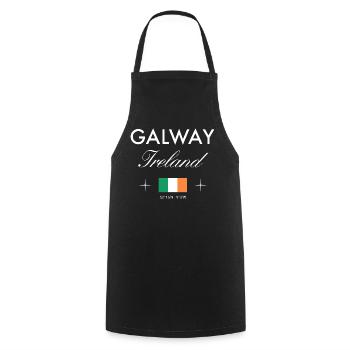 Galway Ireland Coordinates Travel Souvenir - Cooking Apron - black - Front - AI Model Male 185 dark (185cm)