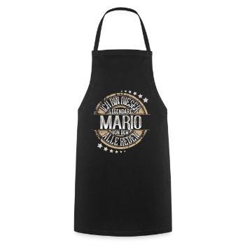 Mario - Kochschürze - Schwarz - Vorne - AI Model Male 185 dark (185cm)