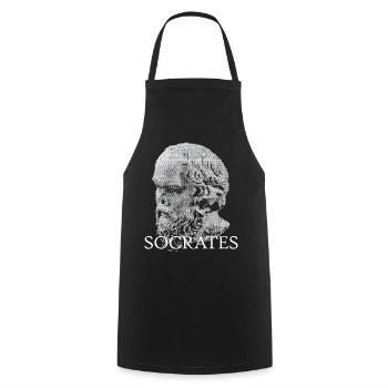 Sokrates' Schädelporträt - Kochschürze - Schwarz - Vorne - AI Model Male 185 dark (185cm)