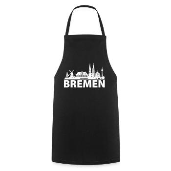 BREMEN Skyline weiss - Kochschürze - Schwarz - Vorne - AI Model Male 185 dark (185cm)