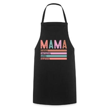 Mama Strong Protective Loved - Cooking Apron - black - Front - AI Model Male 185 dark (185cm)