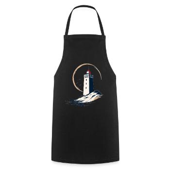 Phare de Rubjerg Knude – Danemark - Tablier de cuisine - noir - Devant - AI Model Male 185 dark (185cm)