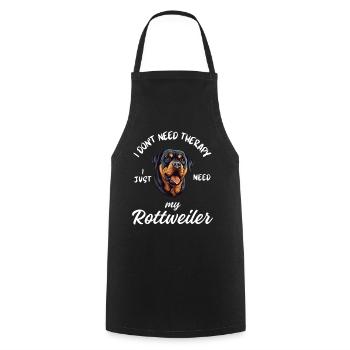 Rottweiler-Therapiehund - Kochschürze - Schwarz - Vorne - AI Model Male 185 dark (185cm)