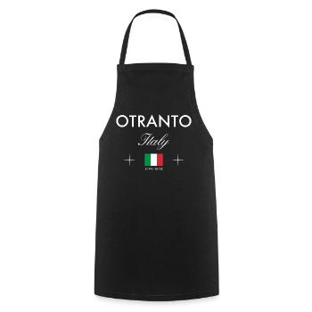 Otranto, Italie, coordonne le souvenir de voyage - Tablier de cuisine - noir - Devant - AI Model Male 185 dark (185cm)