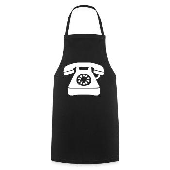 Retro Telefon Geschenk  - Kochschürze - Schwarz - Vorne - AI Model Male 185 dark (185cm)