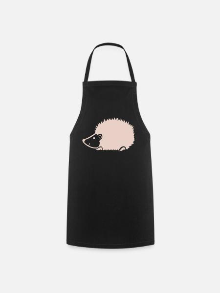 Kuscheliger Igel Silhouette - Kochschürze - Schwarz