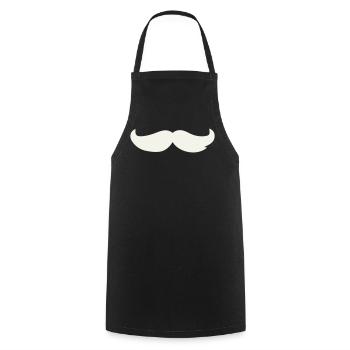 Schnurrbart-Contrast Design - Kochschürze - Schwarz - Vorne - AI Model Male 185 dark (185cm)