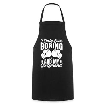 Only Love Boxing & My Girlfriend Boxing Gloves - Cooking Apron - black - Front - AI Model Male 185 dark (185cm)