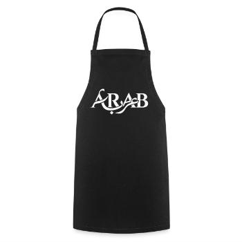 Arabesque Script Emblem - Kochschürze - Schwarz - Vorne - AI Model Male 185 dark (185cm)