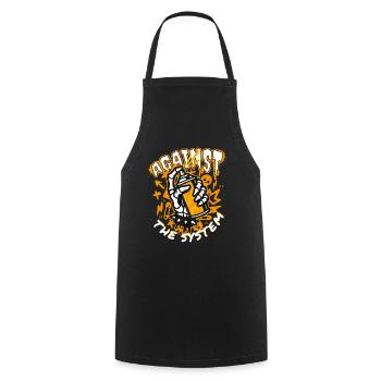 again - Cooking Apron - black - Front - AI Model Male 185 dark (185cm)