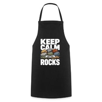 Stone Collector and Stone Searching Design Geology - Cooking Apron - black - Front - AI Model Male 185 dark (185cm)