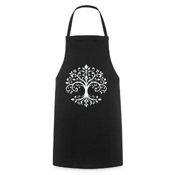 Ornement de l’Arbre de Vie - Tablier de cuisine - noir - Devant - AI Model Male 185 dark (185cm)