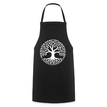 Tree of Life Silhouette Circle - Cooking Apron - black - Front - AI Model Male 185 dark (185cm)