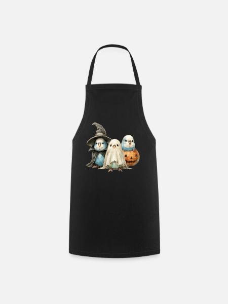 Wellensittiche Halloween - Kochschürze - Schwarz