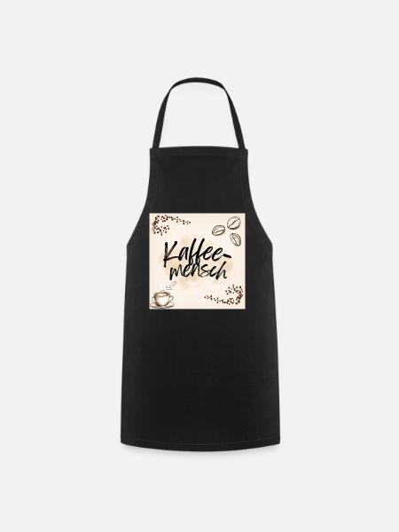 Kaffeemensch Illustration - Kochschürze - Schwarz