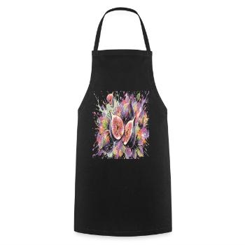 Lila Feige Exotische Frucht-Spritzkunst - Kochschürze - Schwarz - Vorne - AI Model Male 185 dark (185cm)
