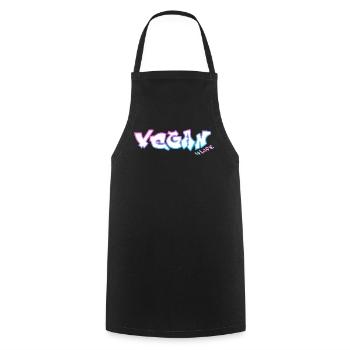Vegan 4 Life Graffiti Cotton Candy Unicorn  - Kochschürze - Schwarz - Vorne - AI Model Male 185 dark (185cm)