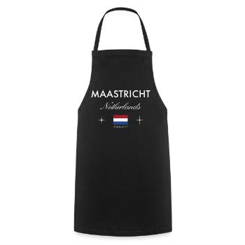 Maastricht Niederlande Koordinaten Reise Souvenir - Kochschürze - Schwarz - Vorne - AI Model Male 185 dark (185cm)