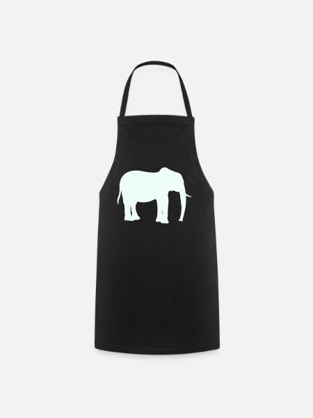 Elefant Silhouette - Kochschürze - Schwarz