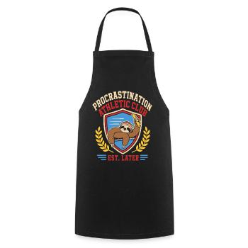 Procrastination Athletic - Sportlich ab morgen - Kochschürze - Schwarz - Vorne - AI Model Male 185 dark (185cm)