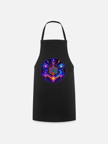 Sacred Geometrie - Kochschürze - Schwarz
